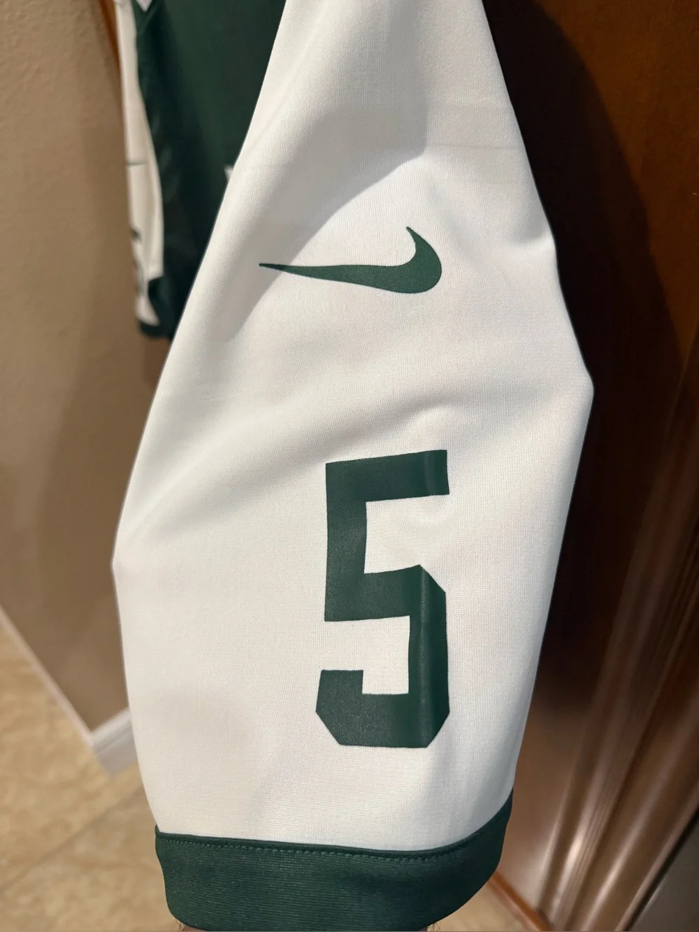 Nike-NY Jets Jersey #5, Size Large Man Authentic NFL On Field Label.